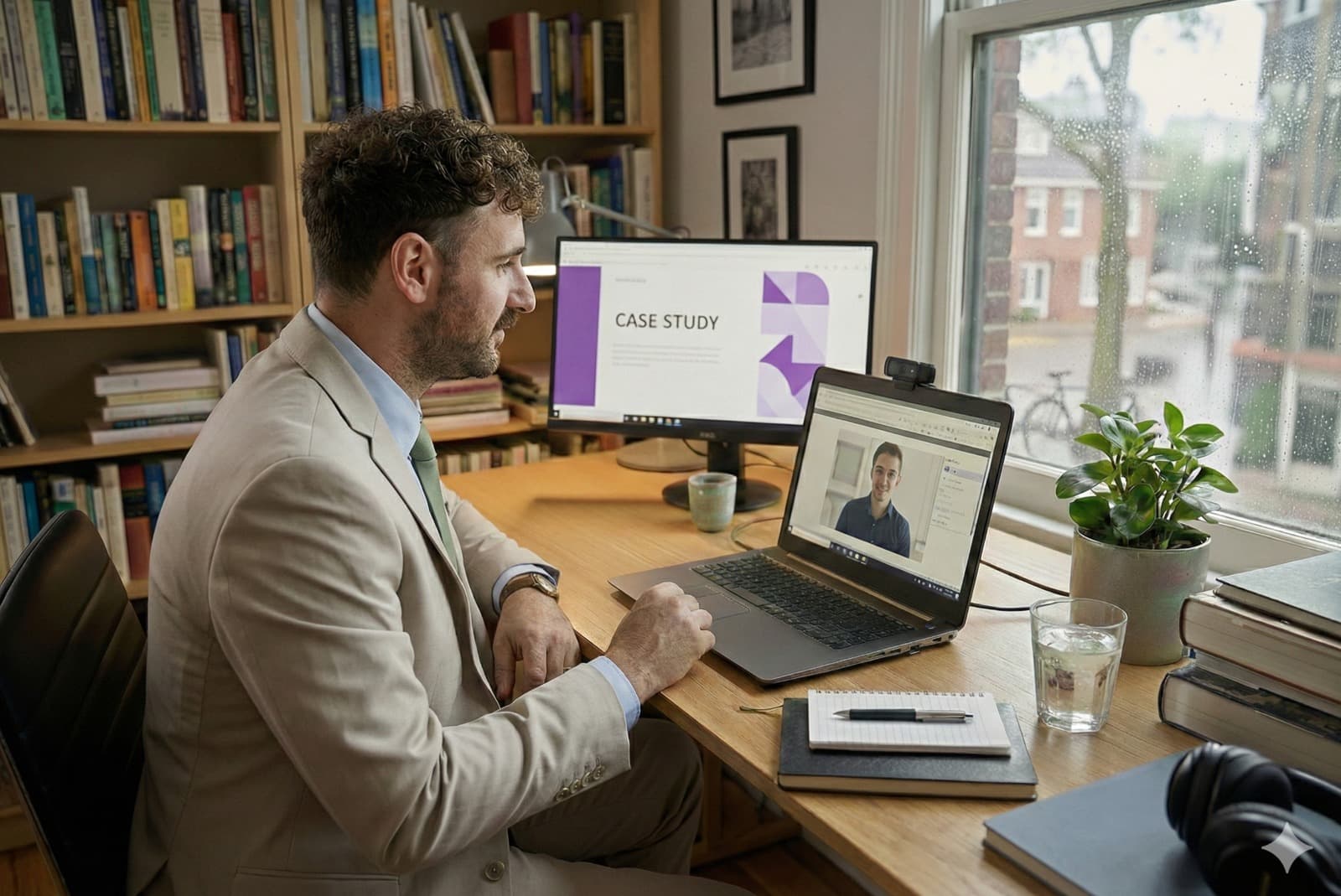 David Morris at his desk